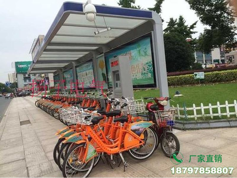 衢州地铁站共享单车存放亭